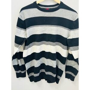 Quiksilver Men's Striped Crew Neck Long Sleeve Sweater Size L